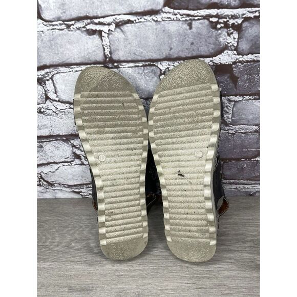 Flexus Spring Step Anatomic Black Leather Rhinestone Strap Sandals Women Sz 10M - Picture 16 of 16